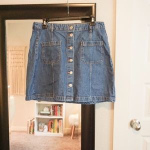 Denim Button Skirt